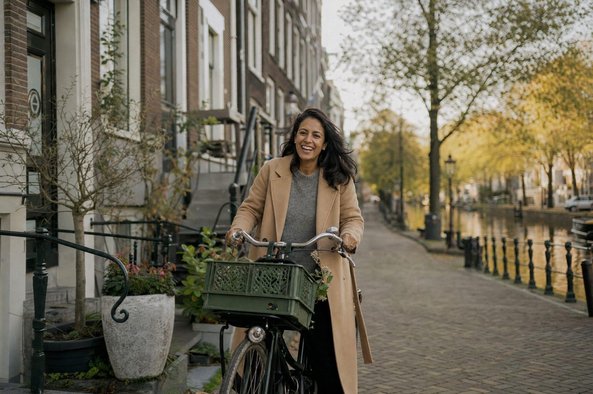 Amsterdams grachtenpand in ochtendlicht